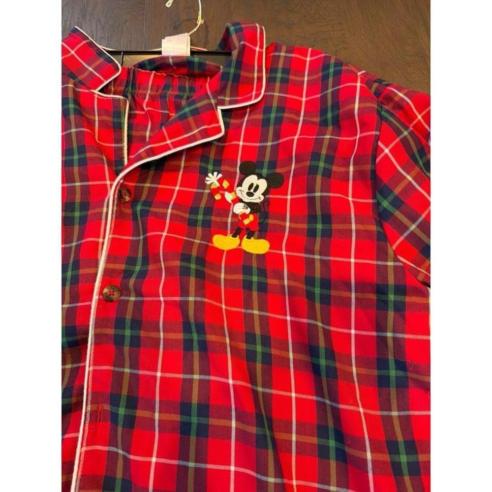 Disney Mickey Mouse Flannel Pajama Set‎ Womens XL Red Embroidered - Picture 2 of 5